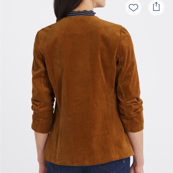NWT Skies are Blue Corduroy Raja Collarless Blazer Camel Brown - Picture 6 of 10